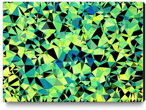 geometric triangle pattern abstract in green blue black Canvas Print by Timmy333