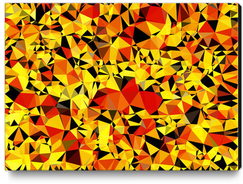 geometric triangle pattern abstract in orange yellow red Canvas Print by Timmy333