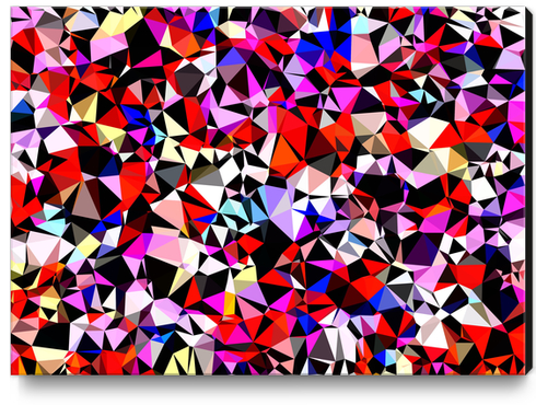 geometric triangle pattern abstract in red pink black blue Canvas Print by Timmy333