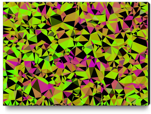 geometric triangle pattern abstract in green black pink Canvas Print by Timmy333