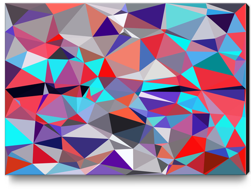 geometric triangle polygon pattern abstract background in red blue purple Canvas Print by Timmy333