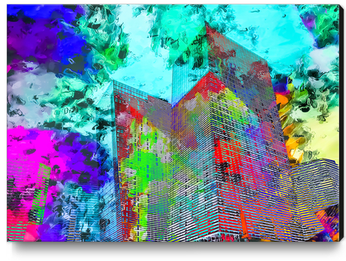 modern building at Las Vegas, USA with colorful painting abstract background Canvas Print by Timmy333
