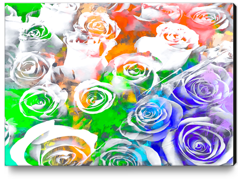 rose texture pattern abstract with splash painting in blue green orange Canvas Print by Timmy333