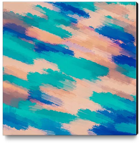 camouflage splash painting abstract in pink green and blue Canvas Print by Timmy333