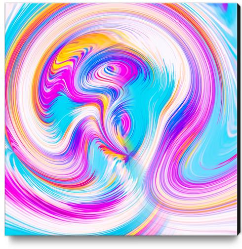 pink blue yellow and white spiral pattern abstract background Canvas Print by Timmy333