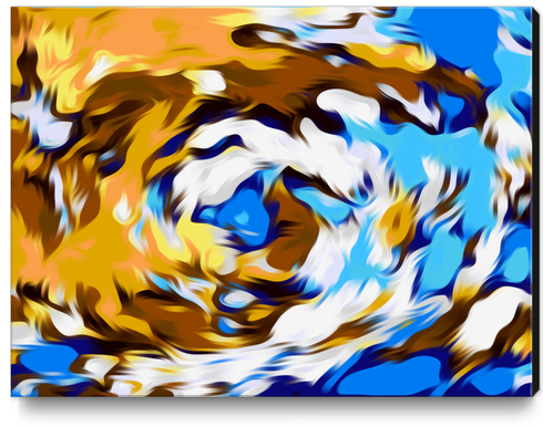 yellow brown and blue spiral painting texture abstract background Canvas Print by Timmy333