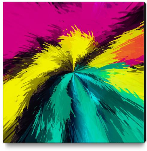 pink yellow and green splash painting texture background Canvas Print by Timmy333