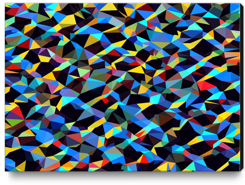 psychedelic geometric triangle polygon pattern abstract background in blue yellow red Canvas Print by Timmy333