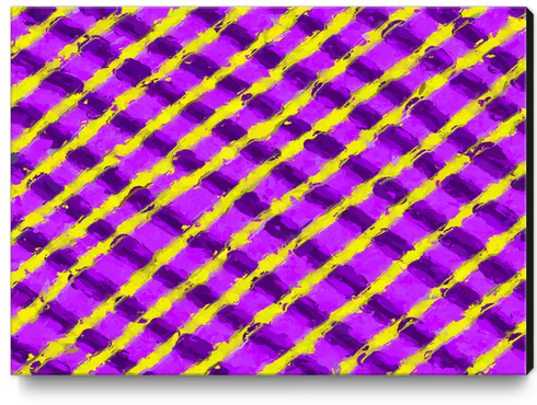 line pattern painting abstract background in purple and yellow Canvas Print by Timmy333