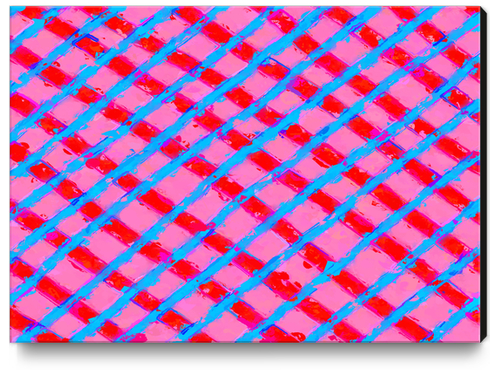 line pattern painting abstract background in pink red blue Canvas Print by Timmy333