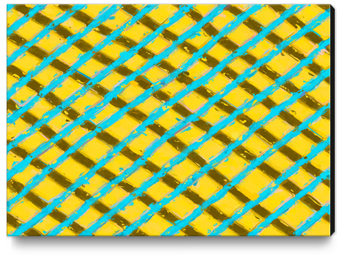 line pattern painting abstract background in yellow blue brown Canvas Print by Timmy333