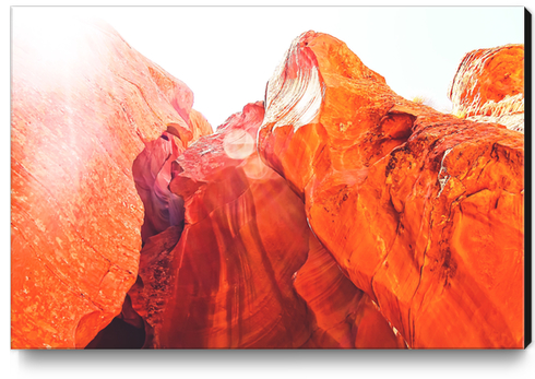 texture of the orange rock and stone at Antelope Canyon, USA Canvas Print by Timmy333