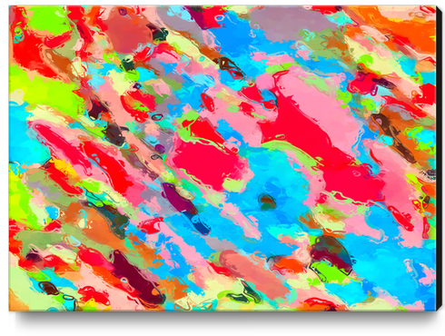 camouflage pattern painting abstract background in green blue pink red orange Canvas Print by Timmy333