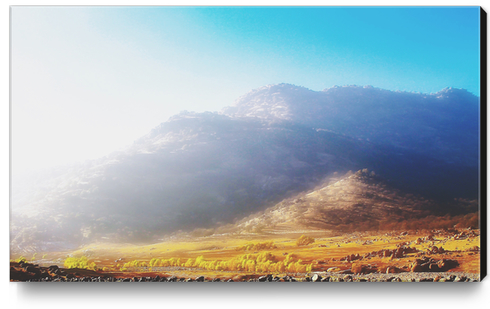 mountain with strong summer sunlight and blue sky Canvas Print by Timmy333