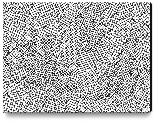 geometric square shape pattern abstract background in black and white Canvas Print by Timmy333