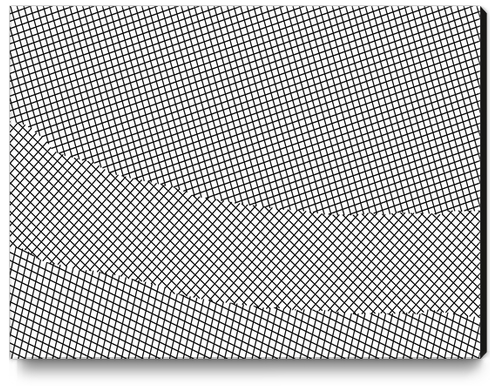 geometric square line pattern abstract background in black and white Canvas Print by Timmy333