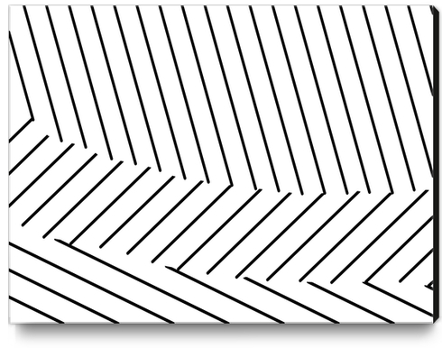 geometric line pattern abstract background in black and white Canvas Print by Timmy333