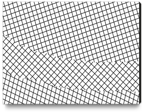 geometric square line pattern abstract background in black and white Canvas Print by Timmy333