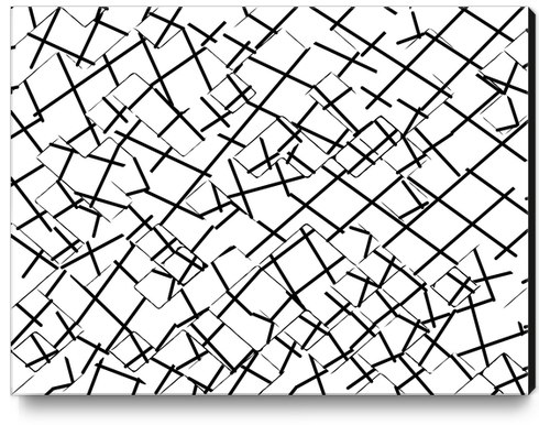 geometric square shape abstract background in black and white Canvas Print by Timmy333