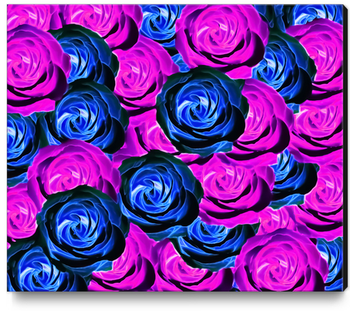 blooming rose texture pattern abstract background in pink and blue Canvas Print by Timmy333