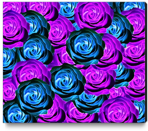 blooming rose texture pattern abstract background in purple and blue Canvas Print by Timmy333