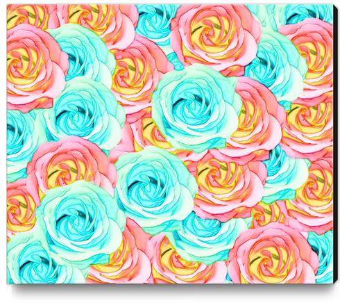 blooming rose texture pattern abstract background in red and blue Canvas Print by Timmy333