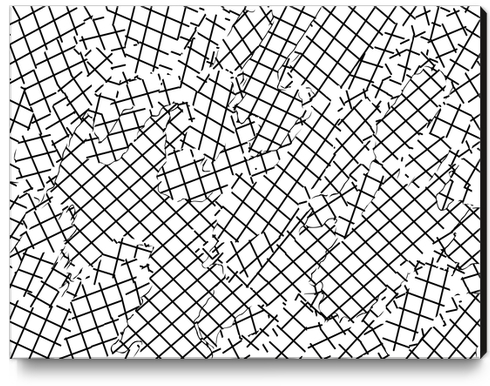 geometric square shape abstract background in black and white Canvas Print by Timmy333