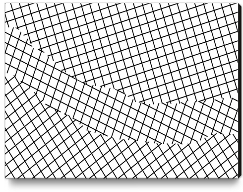 geometric square shape pattern abstract background in black and white Canvas Print by Timmy333