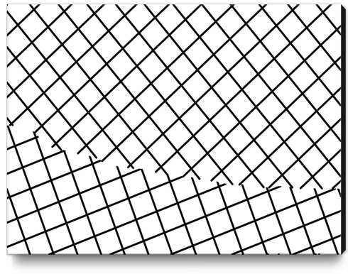 geometric square shape pattern abstract background in black and white Canvas Print by Timmy333