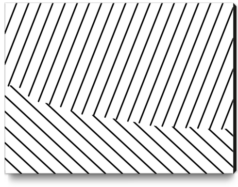 geometric line abstract pattern background in black and white Canvas Print by Timmy333