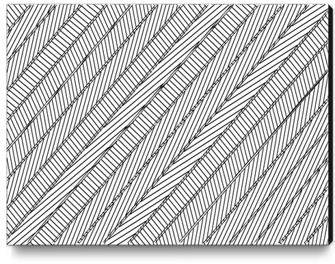 geometric line pattern abstract background in black and white Canvas Print by Timmy333