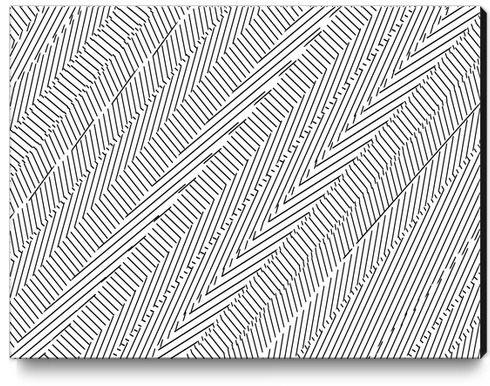 geometric line pattern abstract background in black and white Canvas Print by Timmy333