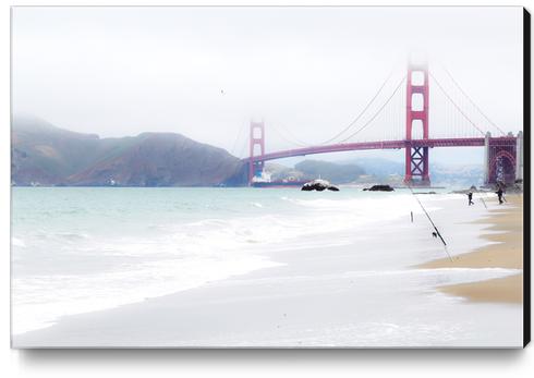 Golden Gate bridge, San Francisco, USA with beach view Canvas Print by Timmy333