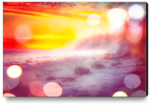sunset sky at the beach in summer with bokeh light abstract Canvas Print by Timmy333