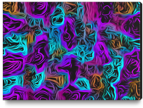 psychedelic painting texture abstract background in purple pink blue orange Canvas Print by Timmy333