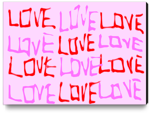 LOVE alphabet drawing in red and pink Canvas Print by Timmy333