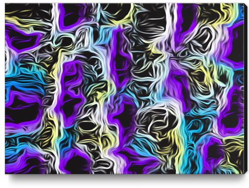 psychedelic painting texture abstract background in purple yellow blue white Canvas Print by Timmy333