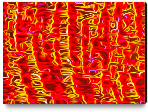 psychedelic painting texture abstract pattern background in red and yellow Canvas Print by Timmy333