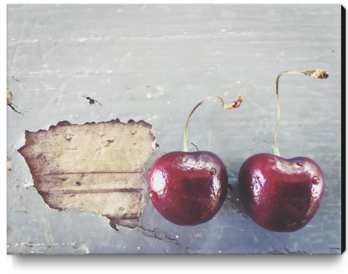 fresh cherry on the wooden table Canvas Print by Timmy333