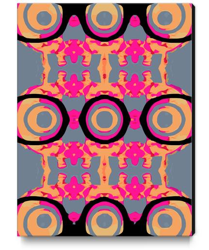 psychedelic graffiti skull head in pink and orange with grey background Canvas Print by Timmy333