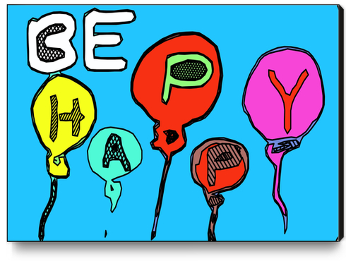 be happy with colorful balloon Canvas Print by Timmy333