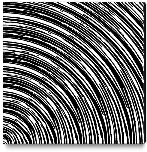 black and white circle curly line pattern abstract  Canvas Print by Timmy333