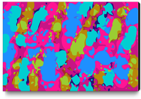 splash graffiti painting abstract in pink blue green Canvas Print by Timmy333