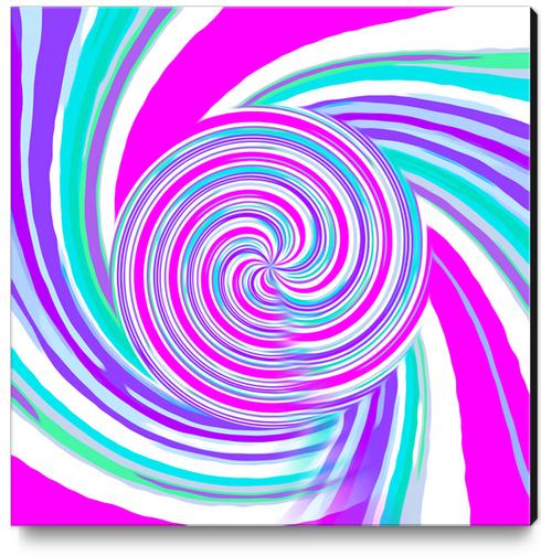 pink blue and purple curly line pattern abstract background Canvas Print by Timmy333