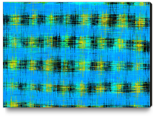 plaid pattern abstract texture in blue yellow black Canvas Print by Timmy333