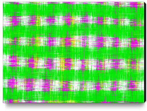 plaid pattern abstract texture in green pink white Canvas Print by Timmy333