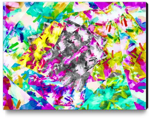 psychedelic splash painting abstract in pink blue yellow green purple Canvas Print by Timmy333