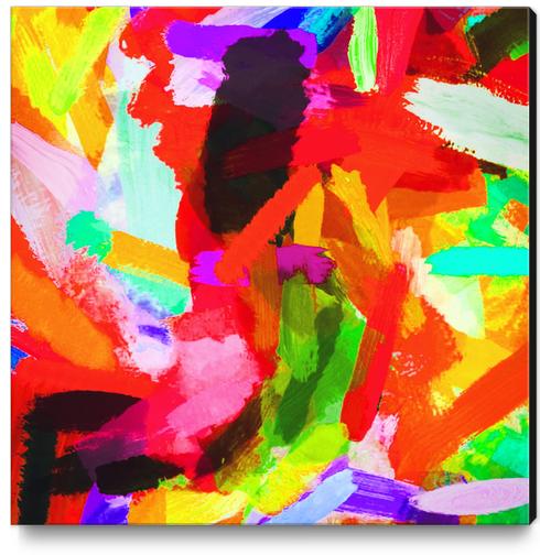 red orange blue green purple painting texture abstract background Canvas Print by Timmy333