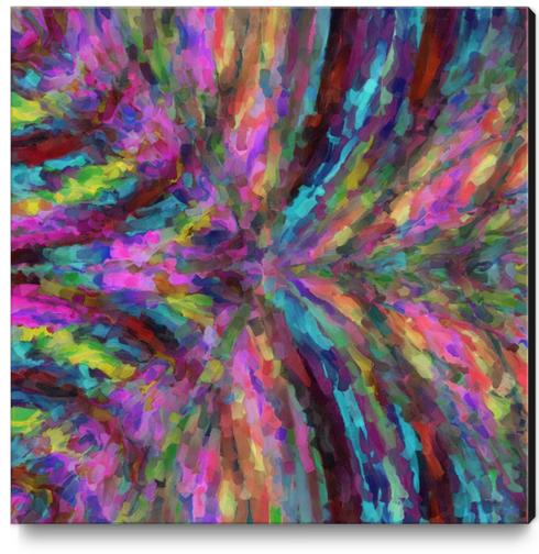 psychedelic splash painting texture abstract in pink blue yellow Canvas Print by Timmy333