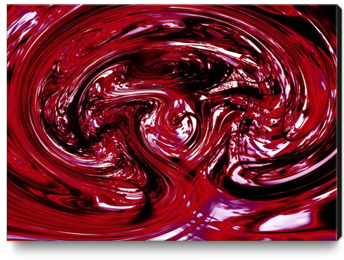 psychedelic spiral line pattern painting abstract background in red Canvas Print by Timmy333